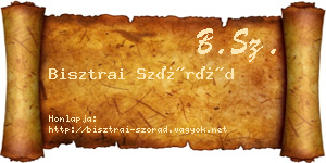 Bisztrai Szórád névjegykártya
